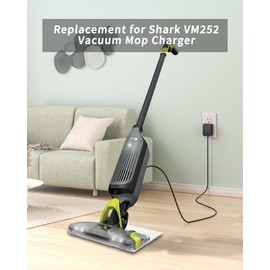 VHBW Replacement for Shark Vacmop Charger - 13.3V Versatile Dual Connector Compatible with Shark VM252 VM251 VM252C QM250 VM200 VM200C VC200 UM205 VC205 Hard Floor Vacuum Mop