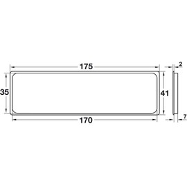 Gedotec Door Grille Plastic Ventilation Grille Rectangular Door Fan Square 175 x 41 mm Exhaust Air Grille Slotted with Cover Edge Made in Germany Pack of 2 Ventilation Grille Brown for Doors and