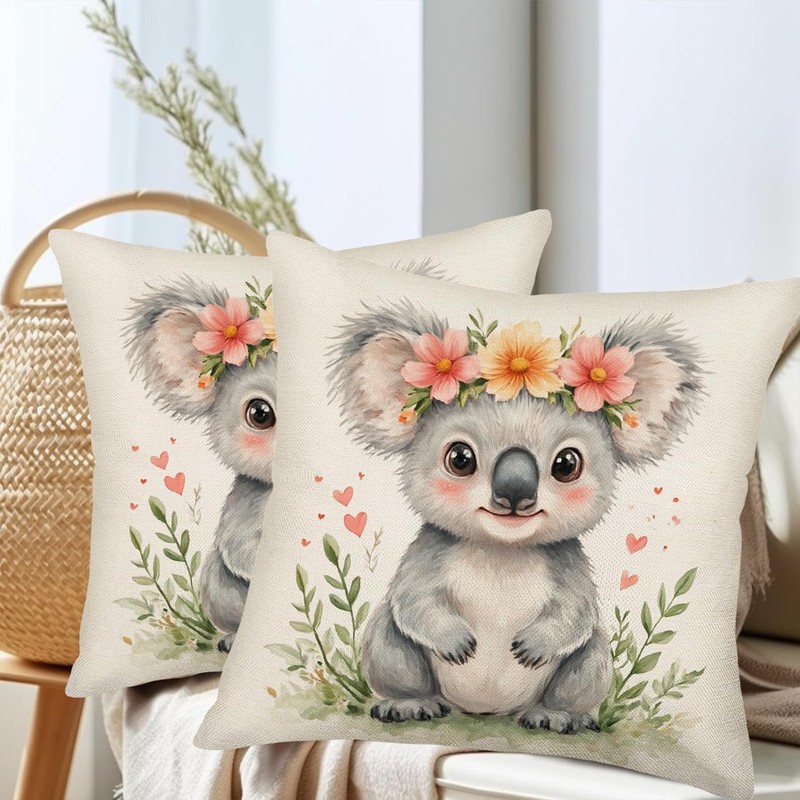 Fukeen Koala Throw Pillow Covers 18x18 Inch Set of 2