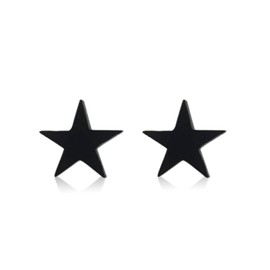 SBI Jewelry Luck Stars Black Earrings Studs gift Earrings Women Brother Men Boy Sister Friends BFF Cousin Granddaughter Wife Girlfriend Niece Family Birthday Anniversary Stainless Steel