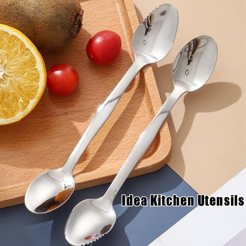 Ouliget Double End Grapefruit Spoons,Stainless Steel Fruit Spoon Utensil Set,Serrated