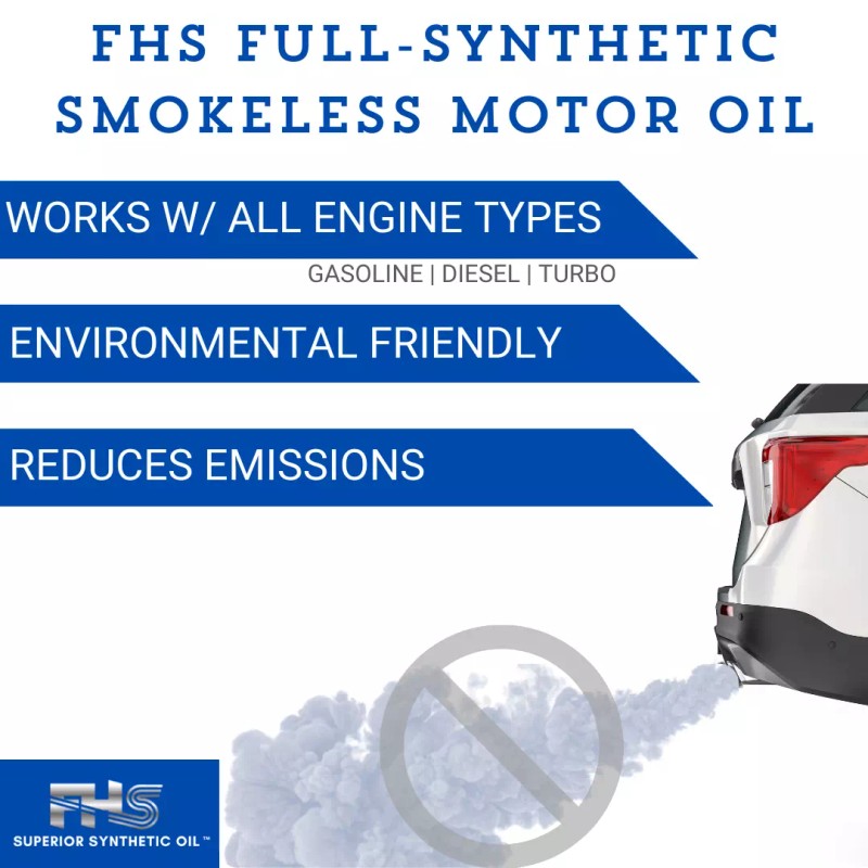 FHS Full-Synthetic Smokeless Motor Oil:Lite (SAE20)/Medium (SAE30)/Heavy (SAE40) - SAE