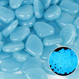 ETOPARS 200Pcs Deep Blue Glow in The Dark Pebbles Rock Luminous Cobblestones Glowing Pebbles Stones for Garden Walkway Aquarium Fish Tank Patio Lawn Decoration