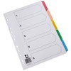 Q-Connect 5-Part Index Multi-punched Reinforced Board Multi-Colour Blank Tabs A4
