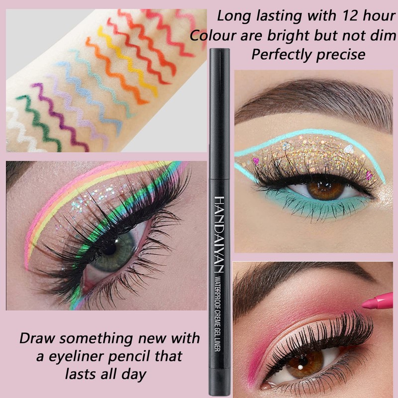 Coloured Eyeliner Black Liquid Eyeliner Waterproof Matte Eyeliner Pencil, All