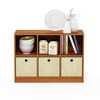 Furinno Basic 3x2 Bookcase Storage w/Bins, Light Cherry/Ivory