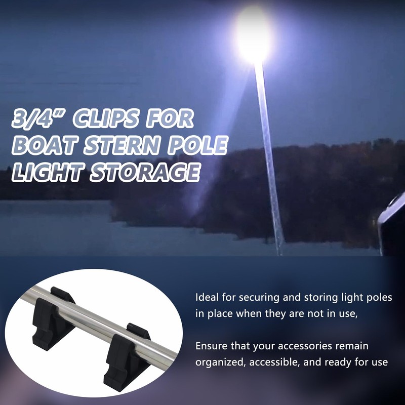UPTTHOW 6Pcs Rubber Pole Light Storage Clips for Boat to