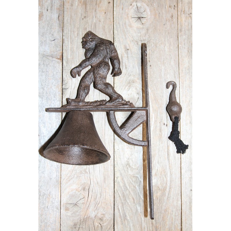 Cast Iron Big Foot Outdoor Entryway Bell, Legendary Mythical Creature