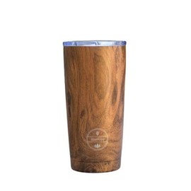 BästKopp 20 OZ Vacuum Insulated Double Wall 18/8 Stainless Steel Coffee Tumbler, Tall Cup, Beautiful Wood Design, With Durable Lid