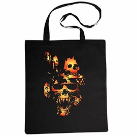 'Shoulder bag "Biker – Rocker – Gothic Vintage – Skull Ghost Chopper Custom Bike – Ghostwriter – Mc Biker Club Shopping Bag School Bag Gym Bag in Black