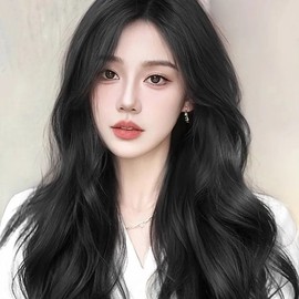 Goddess Long Hair Wig Wave Hair Party Black (WFIUQYY) / 여신 긴머리통가발 웨이브헤어 파티 블랙 (WFIUQYY)