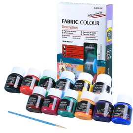 Pluvyze 12 Farben Set x 25ml Textilfarbe Waschmaschinenfest,Textilstifte Waschmaschinenfest,Stofffarben Waschfest,Textilfarben,Stofffarbe