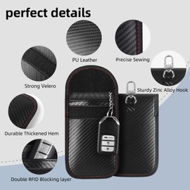 Faraday Pouch for Car Keys, Car RFID Signal Blocking Holder, Key Fob Protector, Key Fob Cage Block Signal Anti-Theft Fob Case