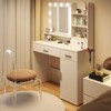 DUMOS Vanity with Mirror and Lights, Makeup Vanity Desk with