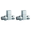 Keenware KRA-005 Square Radiator & Towel Warmer Straight Valves, Chrome