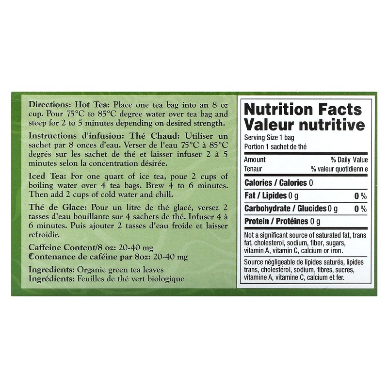 Uncle Lee's Tea Organic Green Tea, 40 Tea Bags, 2.26