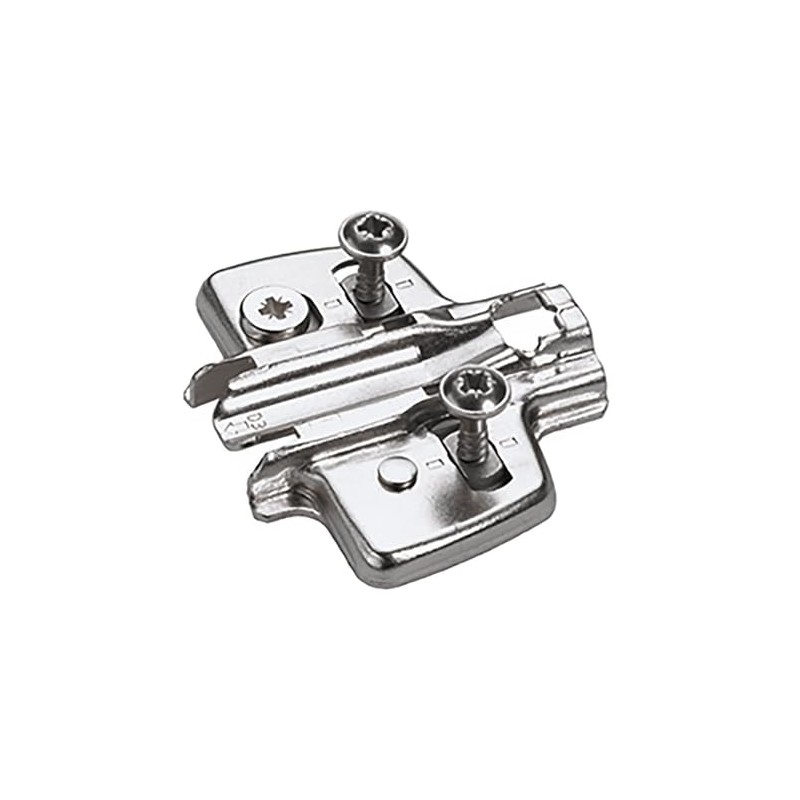 Hettich Direct Cross Mounting Plate with Direct Height Adjustment, Nickel-Plated,