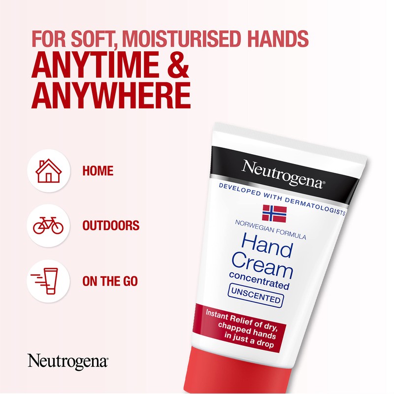 Neutrogena Norwegian Formula Hand Cream Concentrated Unscented, Immediate and Lasting