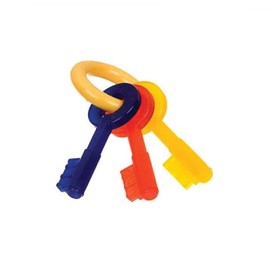 Puppy Teething Keys, Rings or Pacifiers Durable Dog Dental Health Colorful Chew Toys (5.5" XSmall Teething Keys)