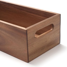 Toilet Tank Basket, Toilet Paper Basket for Back of Toilet Tank Top, Acacia Wood Bathroom Storage Basket for Organizing and Decor (15 x 6 x 4 inch)