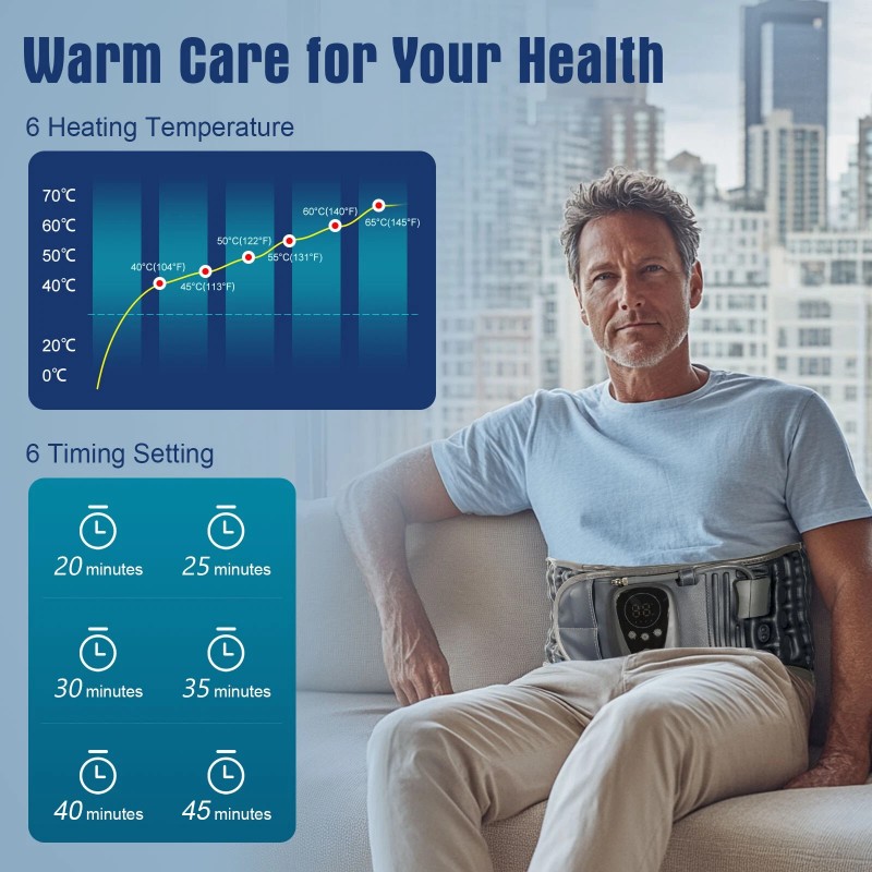 HONGJING Red Light Heating Decompression Belt with Electric Pump for