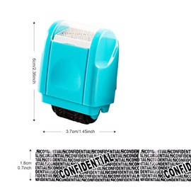 HONGCI Privacy ID Address Blocker Stamp, Blue, Rectangular, Roller Stamp, Rubber, Identity Theft Protection, Personal Data Security, 0.7 Inches, 100 Meters