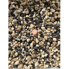 Cali-Bon Pre Mixed Black Lava, Japanese Akadama, Hyuga Pumice for Cactus & Succulent, Bonsai Soil Mix - Large Grain Inorganic Additive (2.5 Quarts)