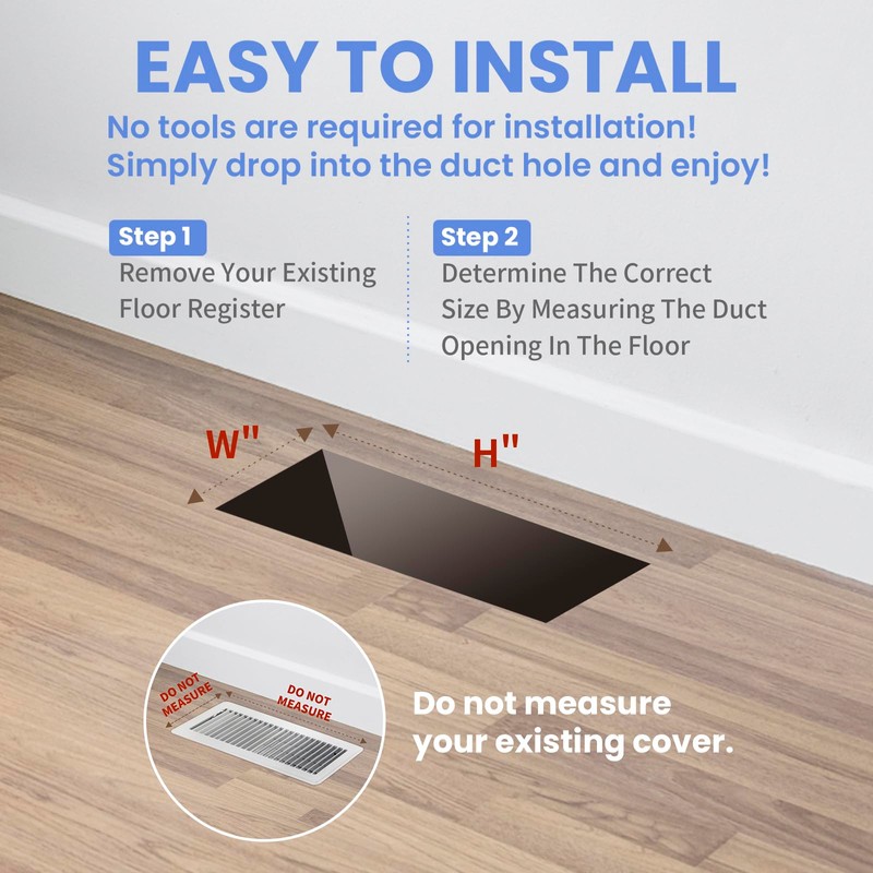 Howeall 2x12 Inches 2 Pack Heavy Duty Walkable Floor Register