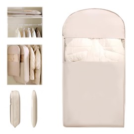 Garment Bags for Hanging Clothes, Self-Compressing Garment Storage Bags with Zippers, Suit Bags for Closet Storage, Space Saving Hanging Protector, Dust Cover Clothes Bags for Coats, Suits
