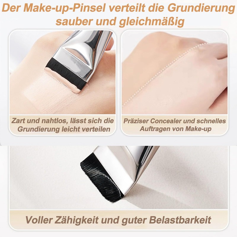 Pack of 2 Foundation Brushes Flat, Concealer Brush, Foundation Brush,