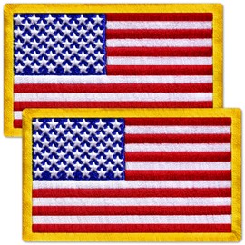 Bluyellow Bluyellow 2Pcs American Flag Patch Set, Embroidered Tactical Patches for Backpacks, Tactical Vest, Dog Vest Harness, USA Flag Patch with Hook and Loop, Small American Flag Patch Sew on Opt, 2x3