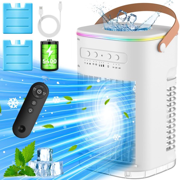 BALKO BALKO Small Air Conditioner, 5400mAh Built-in Battery Evaporative Air