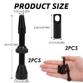 Tubeless Valve Pack of 2 - 44 mm Bicycle Valves for Tubeless Tyres, Suitable for MTB, Road Bike and E-Bikes, Easy Installation and Reliable Air Seal