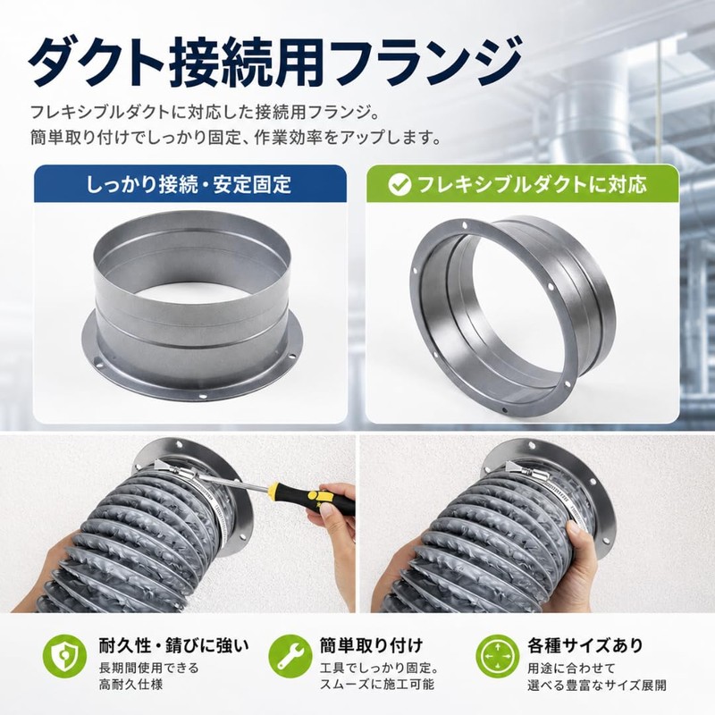 Resistpro b Duct Connectors Φ100mm Set of 2 Zinc Plated