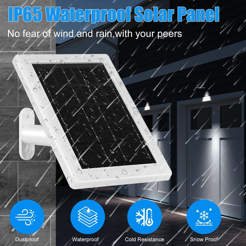 Solar Panel for Security Camera, 5V USB Solar Panel Compatible