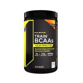 RULE ONE TRAIN BCAAS + ELECTROLITOS 30 SERVS 450 GRS SABOR ORANGE BURST
