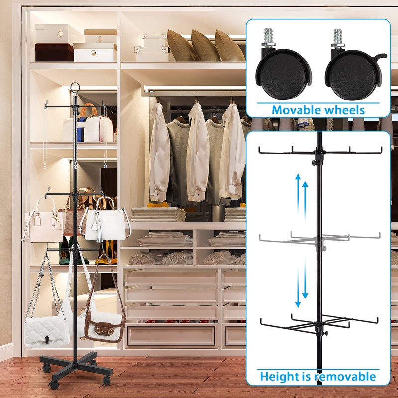 Jitnetiy Retail Display Spinning Display Stand 4 Tier Display Rack