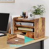 NiOffice Multi-Tier Wood Desk File Organizer with Side File Rack,