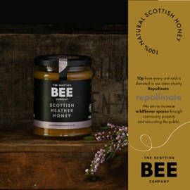 Scottish Heather Honey from The Scottish Bee Company 227g - Natural, Sweet, Soft Set Amber Honey Made in the UK