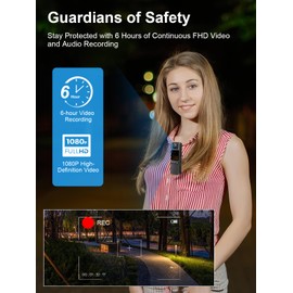 SPIKECAM Computer-free Body Cameras with Audio and Video, 6 Hrs 1080P Personal Small Body Camera with Photo, Night Vision, SOS Sound, Wearable Body Cam with Sound for Security, Running, Biking(256GB)