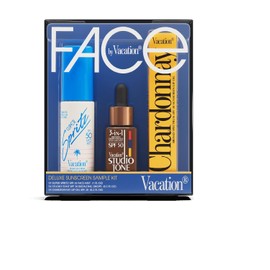 Vacation Kit de Muestra de Protector Solar de Lujo, Bruma Facial SPF 50, Gotas Bronceadoras, Bálsamo Labial