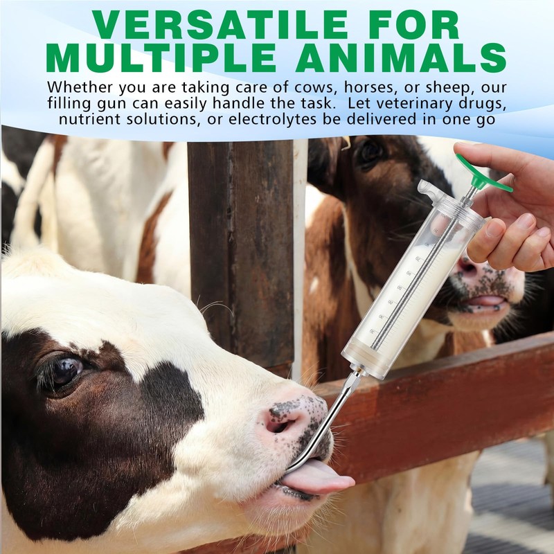 Threlaco 100ml 2 Pcs Drench Gun for Goats, Sheep &