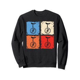 Retro vintage squares unicycle monocycle cyclist Sweatshirt