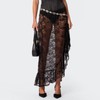 Caziffer Women Summer Lace Bodycon Skirt Casual Floral Elastic Skirt