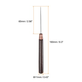 sourcing map 3pcs Handwork Sewing Awl Slender Awl Leather Punch Hole Tool with Wooden Handle Scratch for Broken Wire Make Mark Drilling Stitching Repair and DIY Handmade, Red