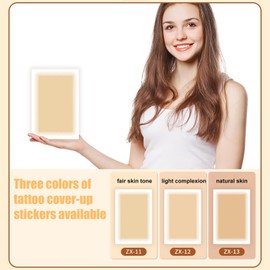 15 Pcs Tattoo Cover Up Tape, Waterproof Ultra Thin Scar Patch, Invisible Sweatproof Concealer Sticker, Breathable Skin Cover Up Pad for Tattoo, Scar, Birthmarks, Dark Spots (Natural Skin)