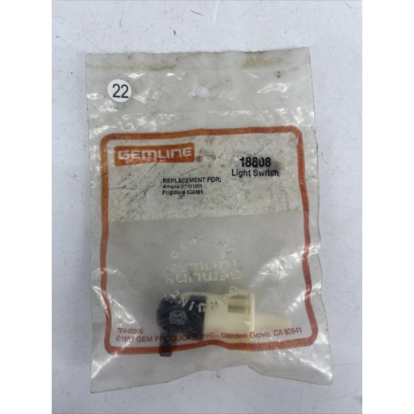 Gemline NEW OEM Gemline 18808 Refrigerator Light Switch
