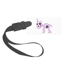 Truly Teague Small Luggage Tag Pink Unicorn Skeleton