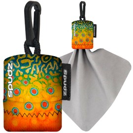 SPUDZ Ultra | Microfiber Cloth Screen Cleaner and Lens Cleaner | Closable Bottom | Brookie | 6 x 6 Inches