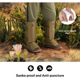 Gonex Snake Gaiters, Waterproof Snake Guards, Snake Bite Protection for Lower Legs, Snake Proof Gaiters Fit for Men & Women, Adjustable Size, Pack of 1